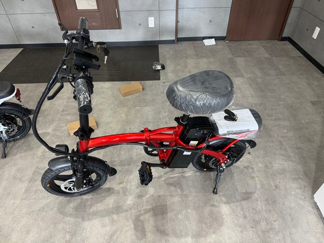 新品 折りたたみ式 電動アシスト自転車 レッド