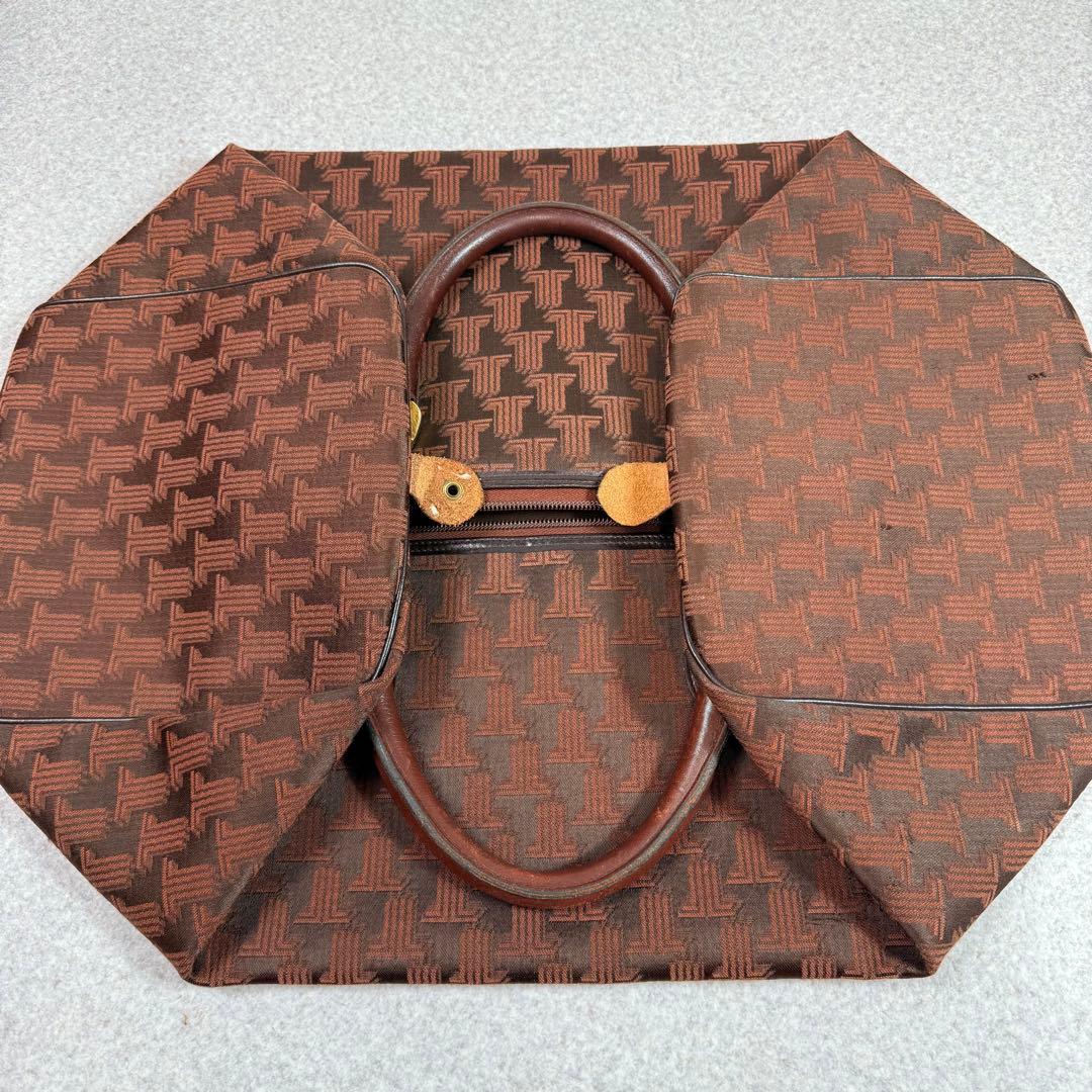 レア】大容量 ランバン LANVIN モノグラム ボストンバッグ ブラウン