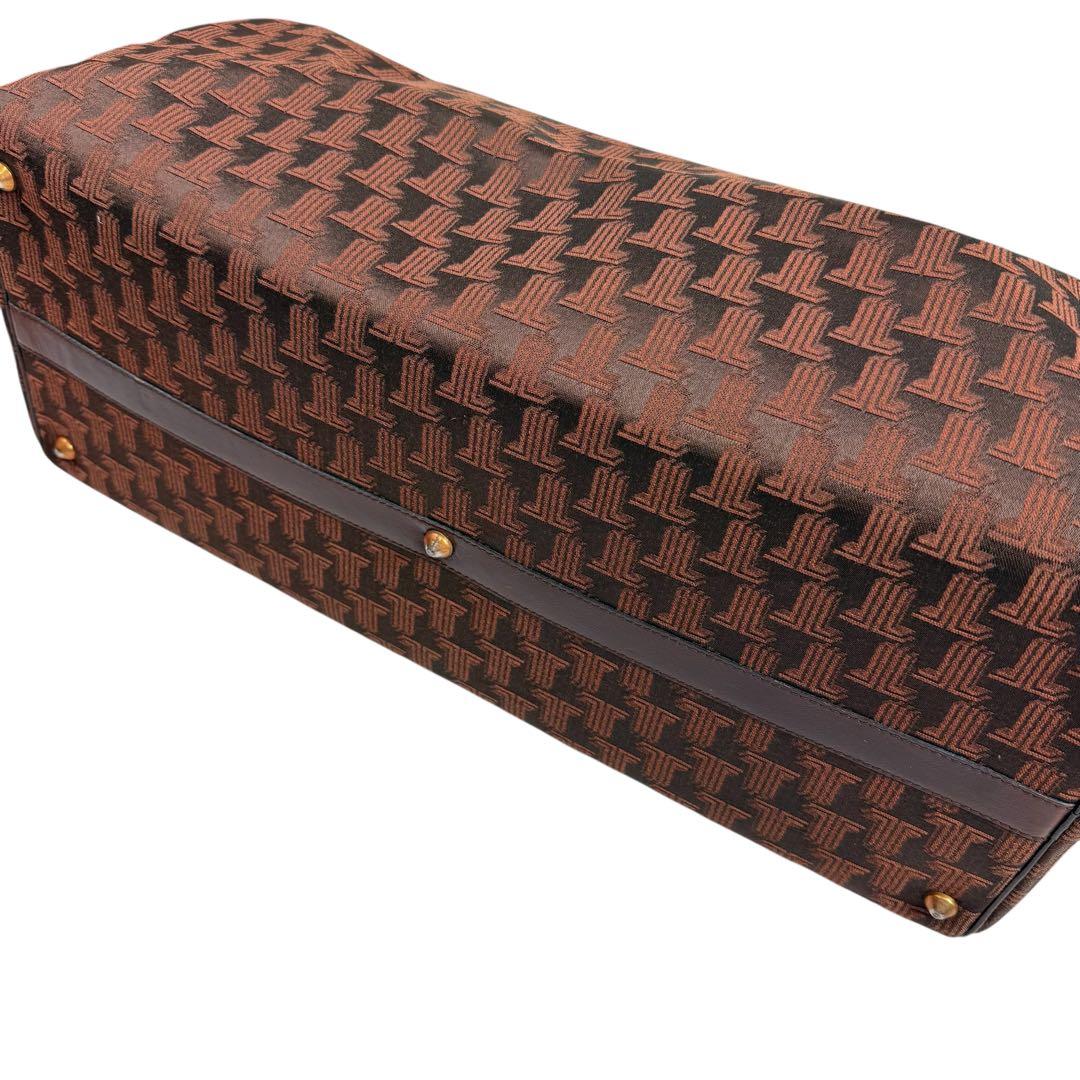 レア】大容量 ランバン LANVIN モノグラム ボストンバッグ ブラウン