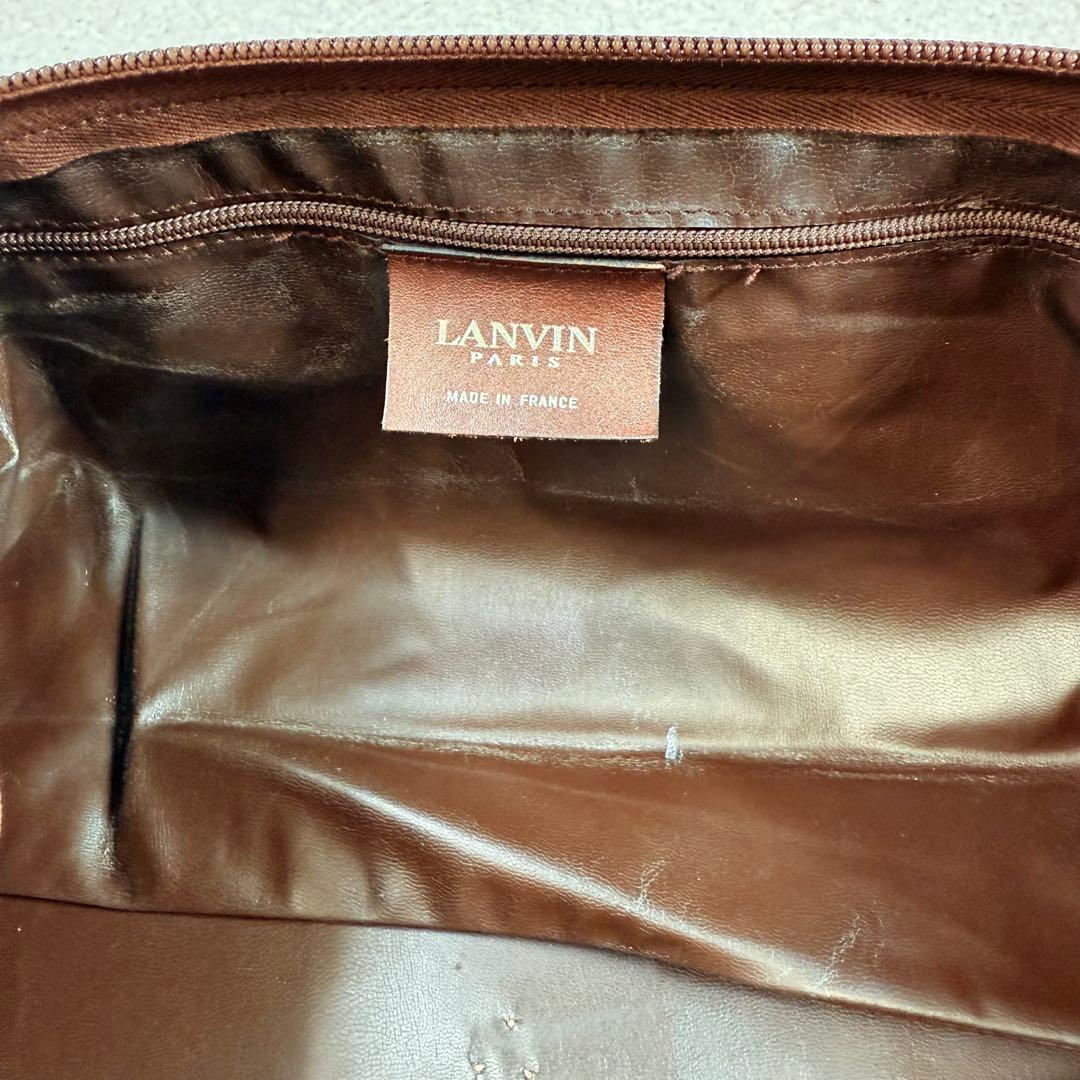 レア】大容量 ランバン LANVIN モノグラム ボストンバッグ ブラウン
