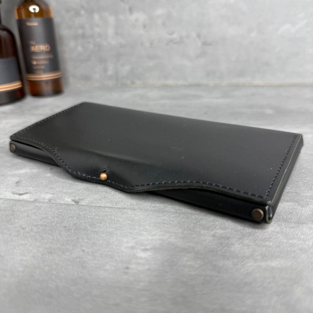 ten-to-sen usuha long ギボシ留め 長財布 本革 ブラック
