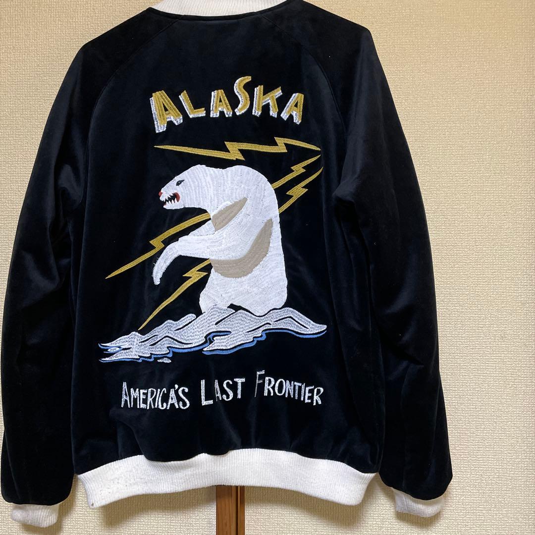 HOUSTON アラスカスカジャン ホッキョク熊 アラスカ犬 別珍 M