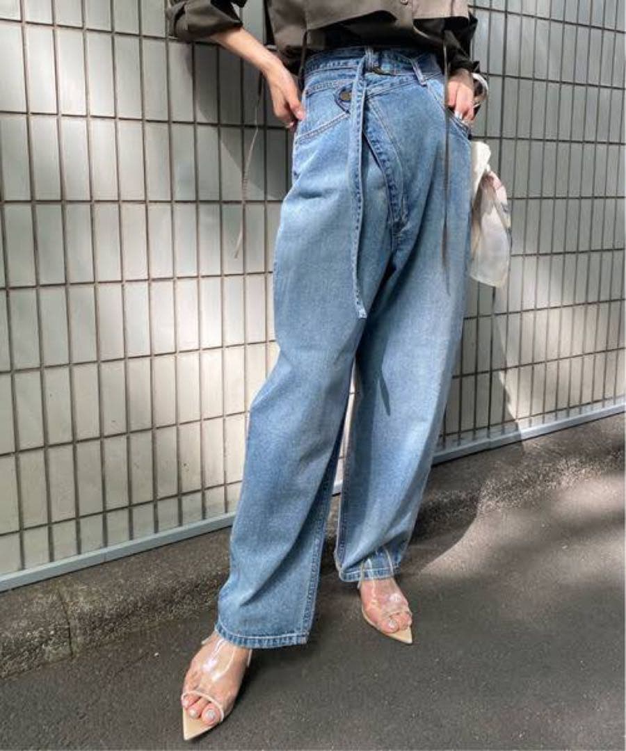 【美品】Ameri CROSS FRONT PAPA DENIM