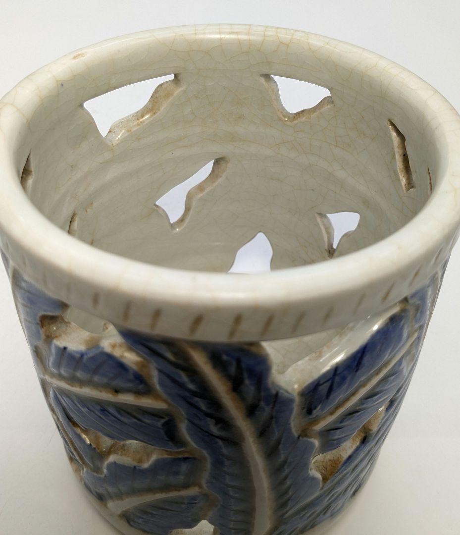 李朝 白磁染付筆筒 高麗白磁 李氏朝鮮 文房具 書道具 ペン立て