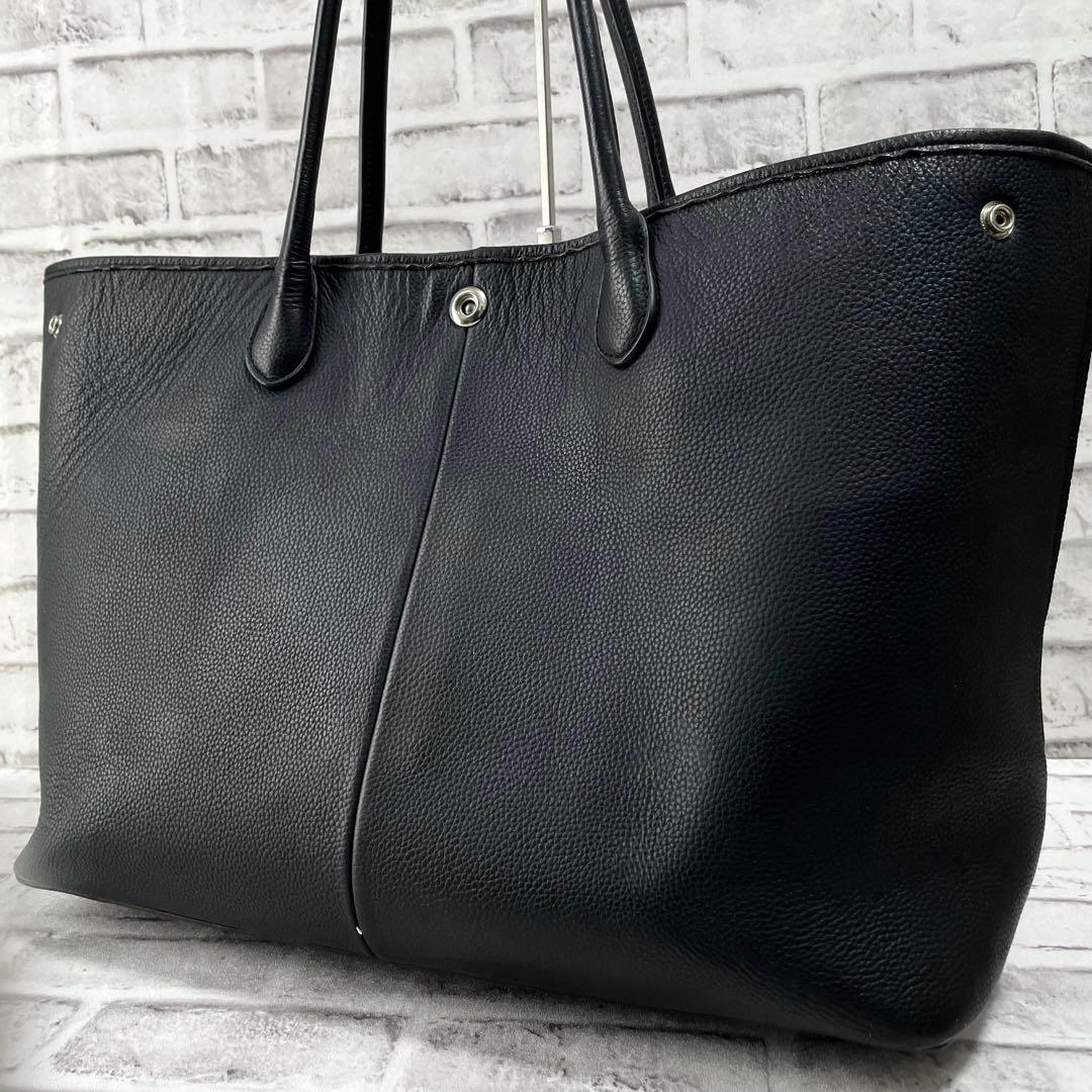 美品✨ユナイテッドアローズ　トートバッグ　肩掛け　ビジネス　本革　大容量　黒