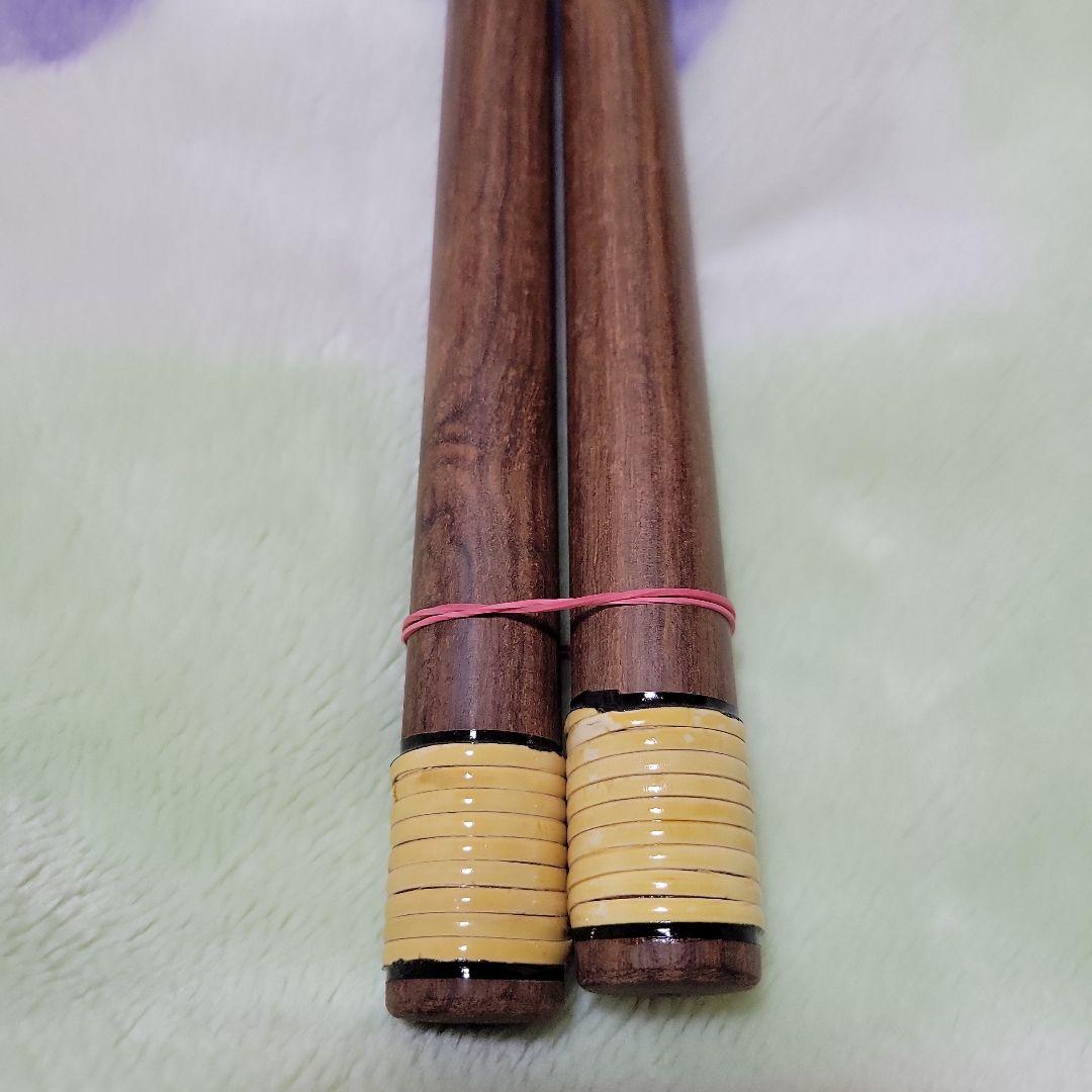 石見神楽を奏でる篠笛を作製している父の手作り 太鼓のバチ 木製 285mm