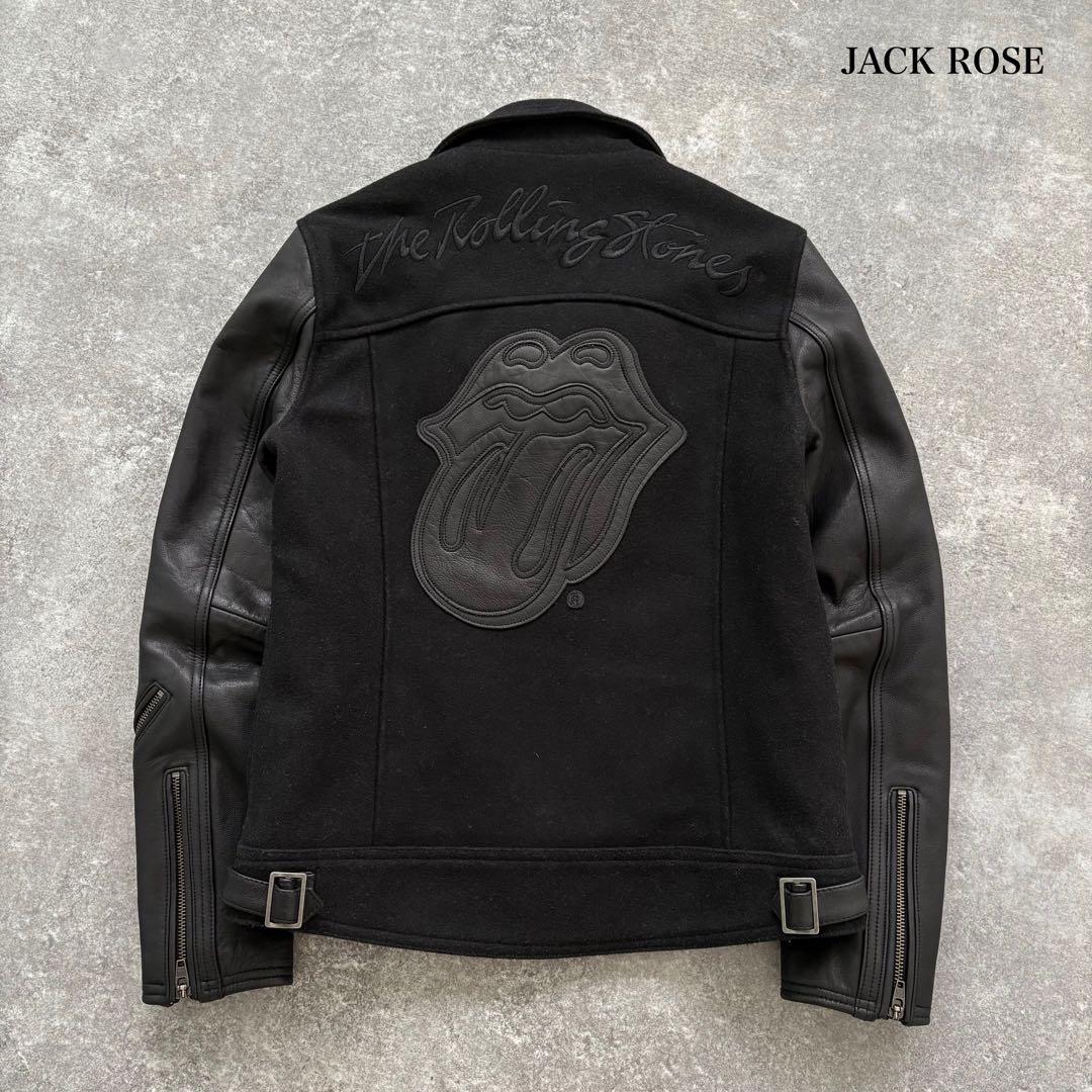 【JACK ROSE】 ローリングストーンズ ダブルライダースジャケット 刺繍
