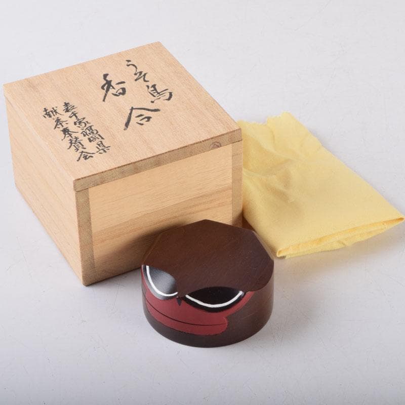 ちびまり　茶道具漆塗うそ鳥香合大宰府天満宮千百年大祭記念共箱　C　8699