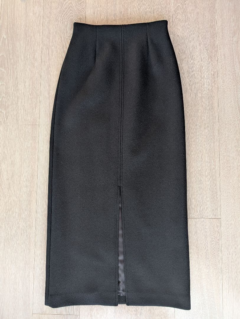 美品【IENA】厚手 ナロースカート ブラック