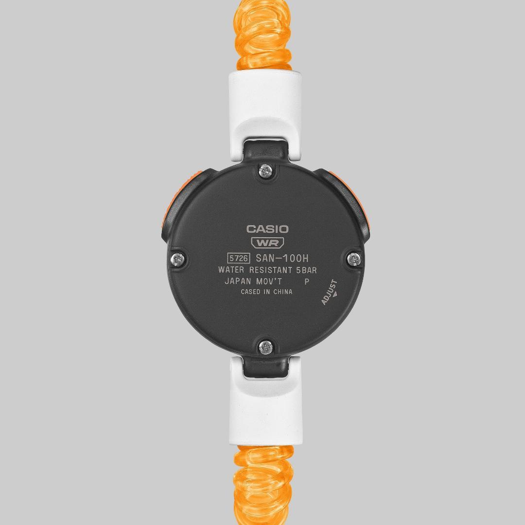 CASIO サ時計 SAN-100H-7BJR ホワイト オレンジ 新品 - メルカリ