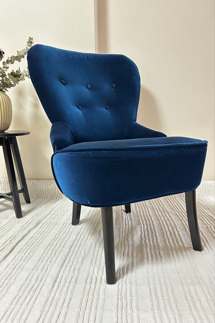 美品 IKEA REMSTA 1人用ソファ　ネイビー　＊ひとりカフェ　インテリア