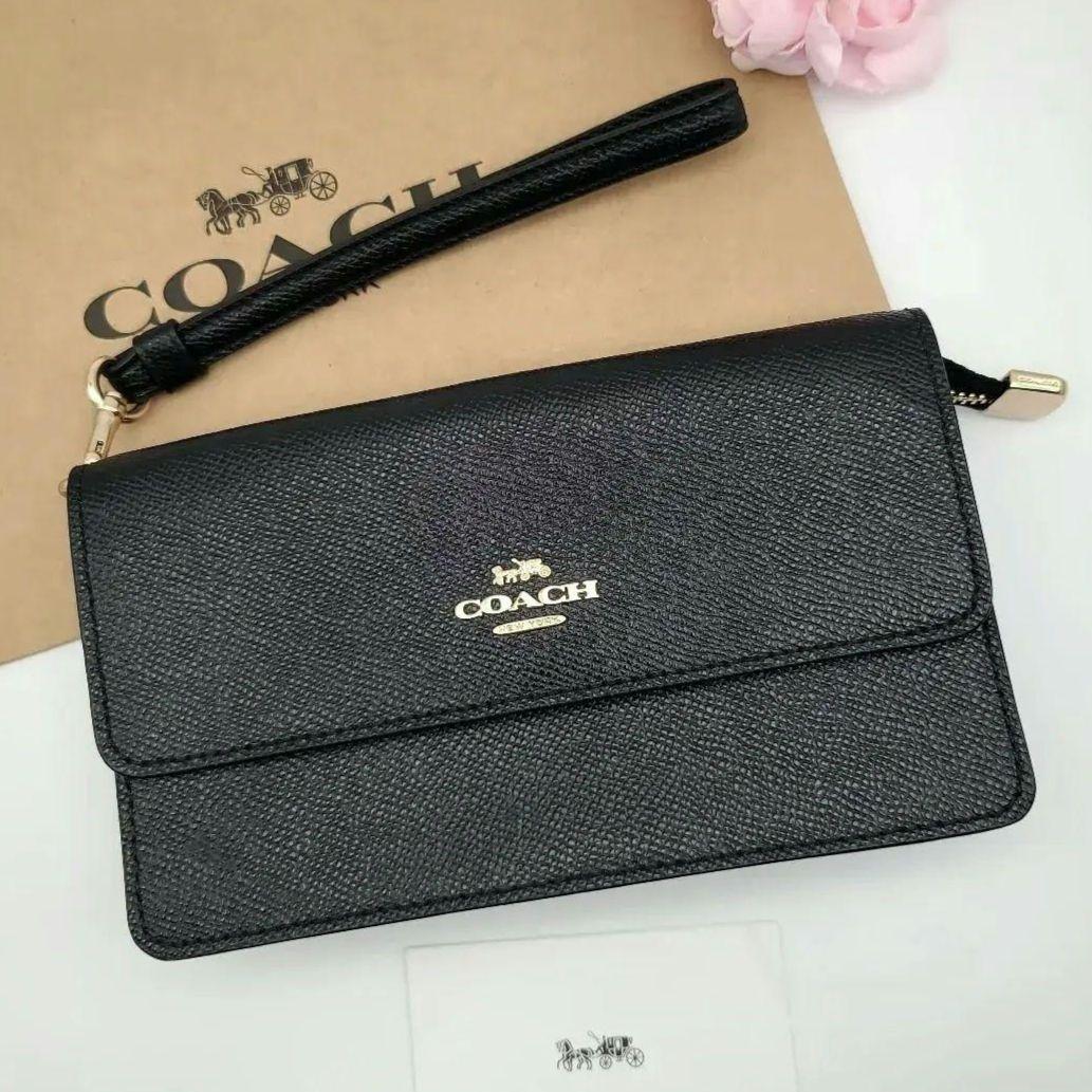 新品　COACH　長財布　ポーチ　ブラック　正規品