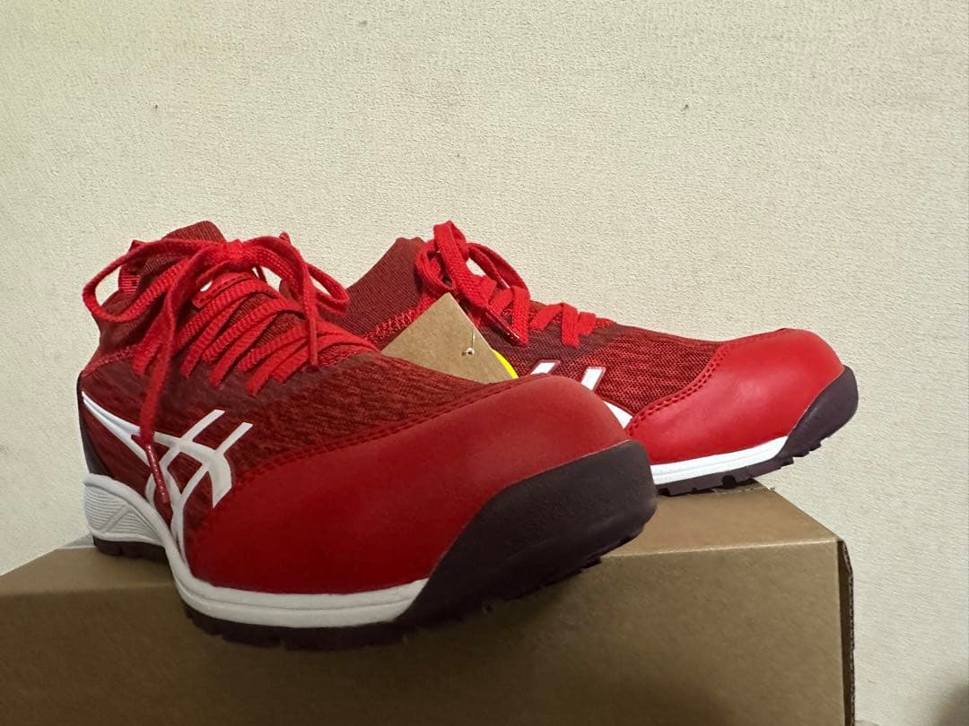 アシックス　asics ウィンジョブCP213 TS 赤×白　25cm 新品