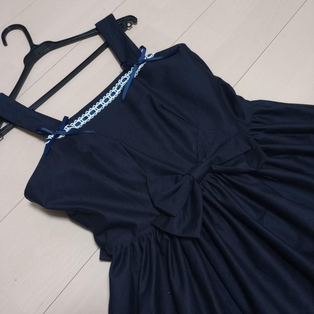 ハンドメイド ロリィタ ジャンパースカート&ケープ ネイビー - メルカリ