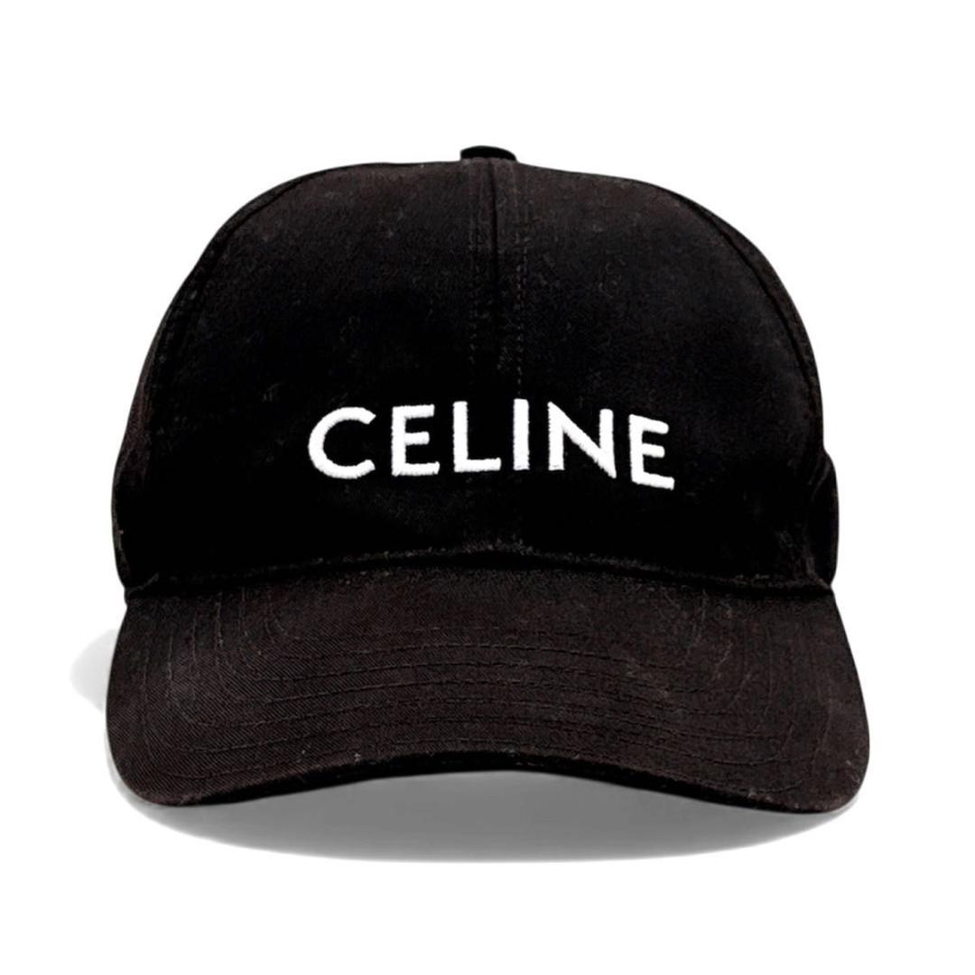 CELINE セリーヌ ベースボール キャップ ブラック ロゴ 刺繍 帽子 黒 CELINE セリーヌ ロゴ刺繍 ベースボールキャップ 黒 メンズ レディース