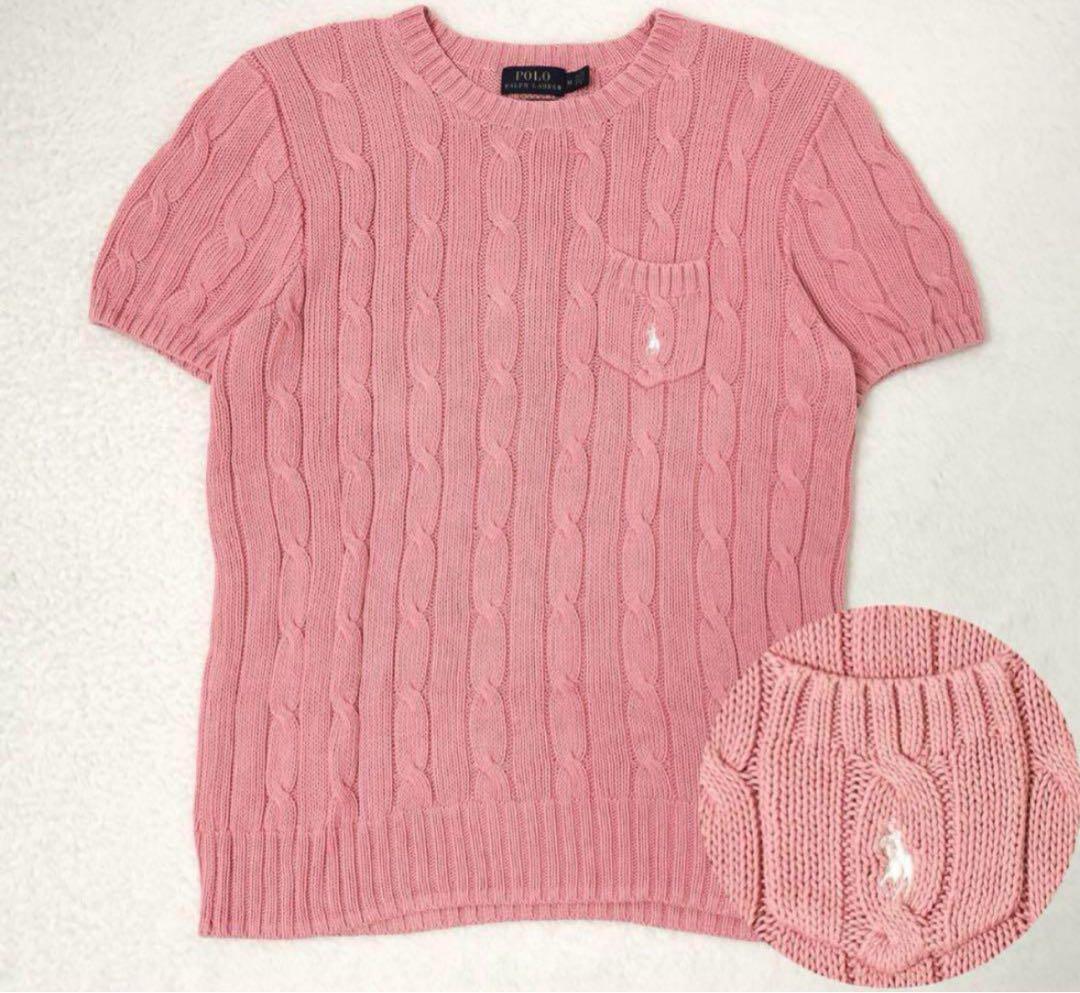 【値下げ直後‼️】POLO RALPH LAUREN ピンク 半袖ニット M