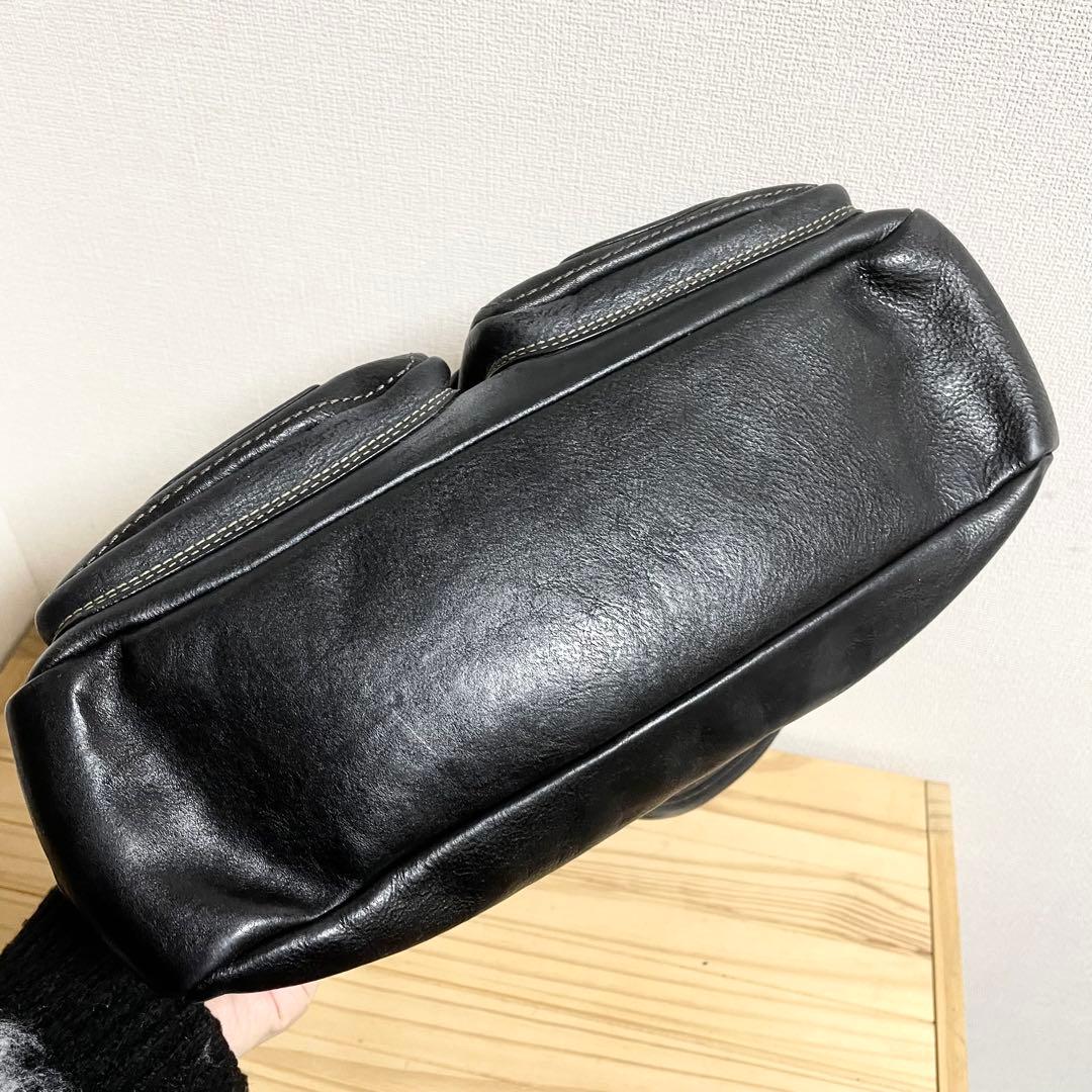 COACH レガシー ブラック レザー ハンドバッグ 65周年 ターンロック