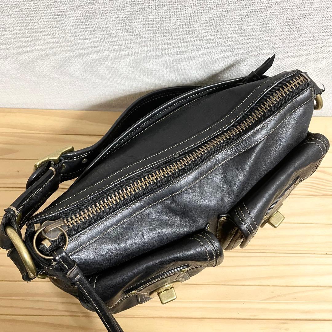 COACH レガシー ブラック レザー ハンドバッグ 65周年 ターンロック