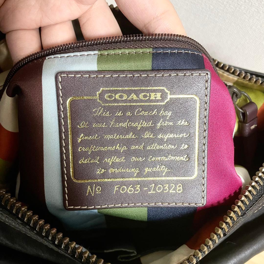 COACH レガシー ブラック レザー ハンドバッグ 65周年 ターンロック