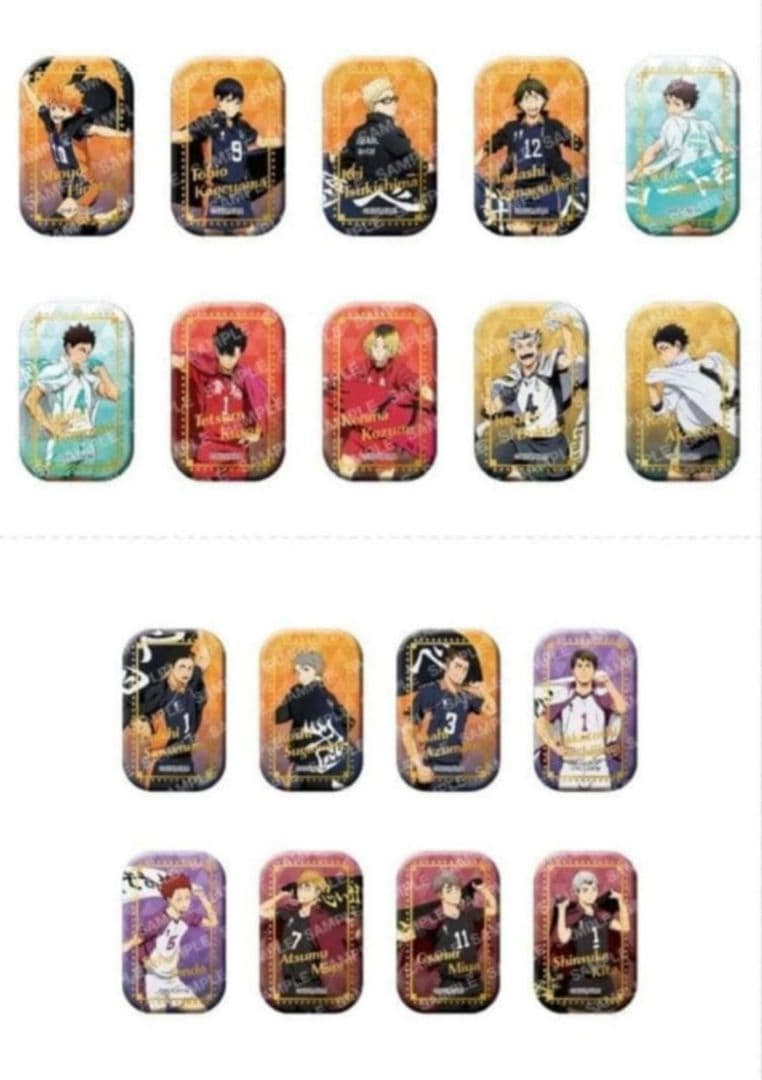 ハイキュー 横断幕　セブンネット限定 スクエア缶バッジ　第一弾 第二弾セット