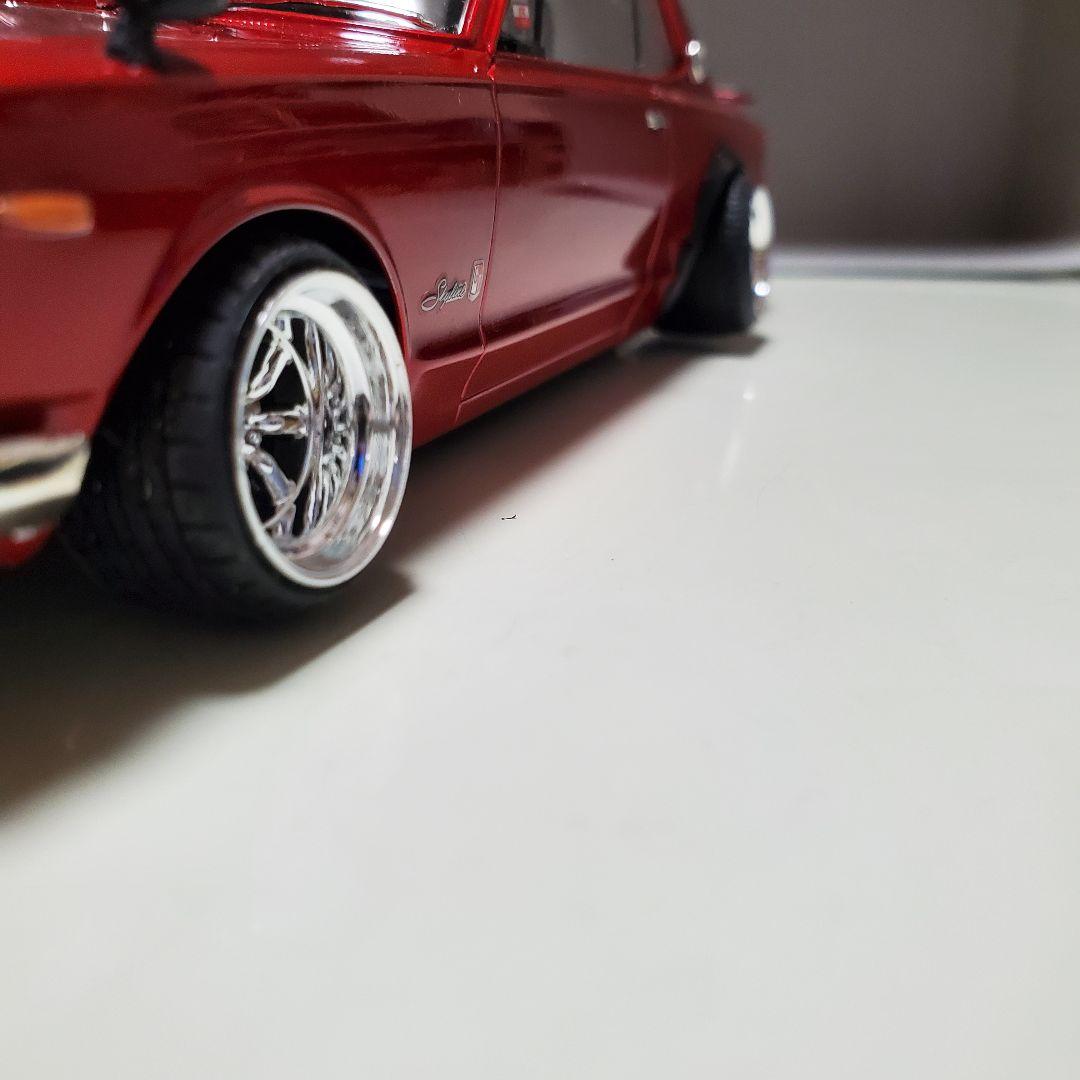 アオシマ 楽プラ キャンバー加工 GTR ハコスカ 1/24 日産スカイ 完成品