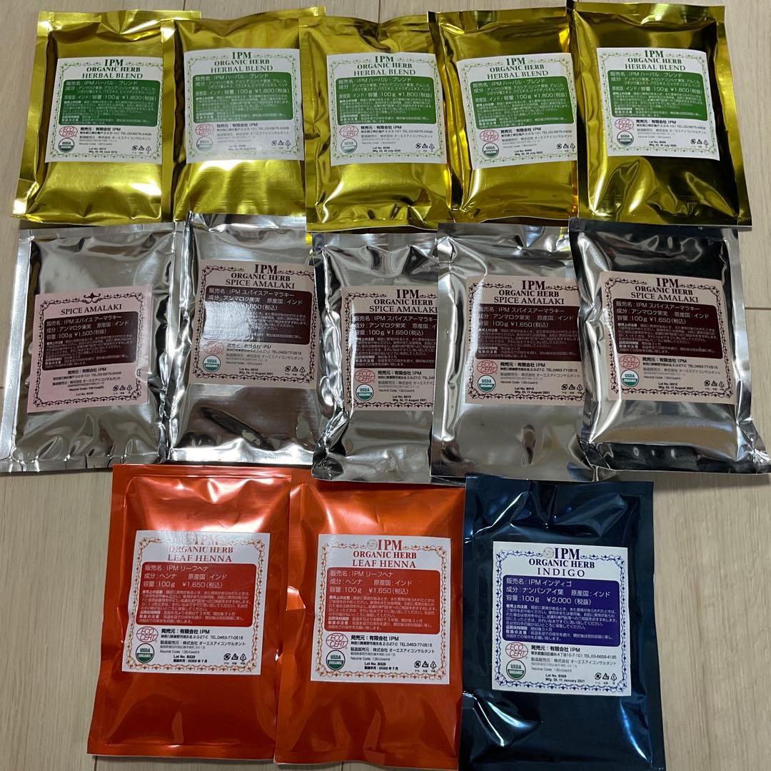 IPM ハーブ　リーフヘナ　インディゴ　ハーバルブレンド　アーマラキー　髪染め IPM ヘナ リーフヘナ 100g【エコ洗剤2個つき】 オーガニック 白髪染め