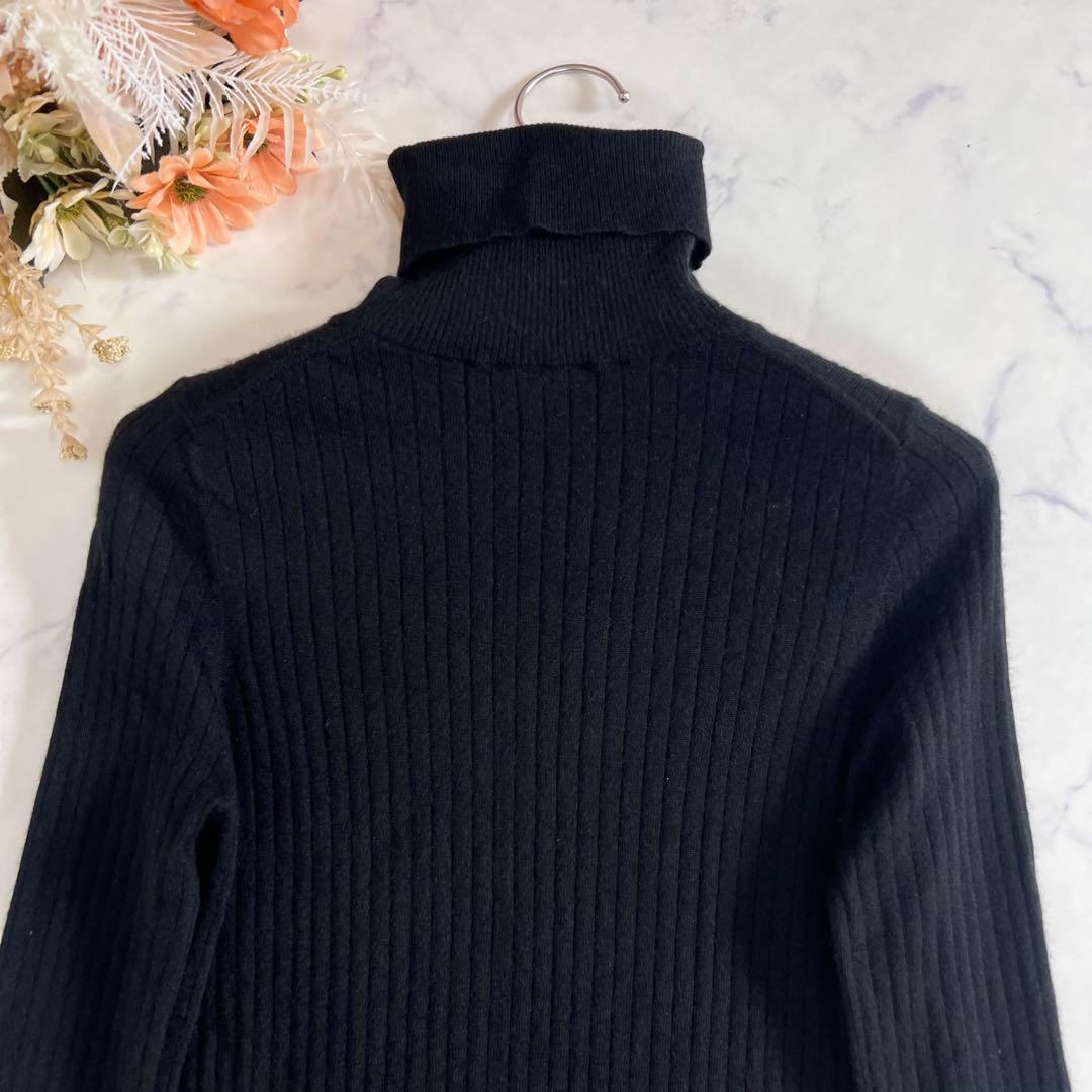 Drawer ドゥロワー カシミヤ シルク リブ タートル ネック ニット