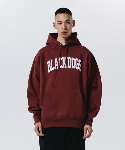 ロットワイラー　BLACK DOGS バーガンディ プルオーバーパーカー