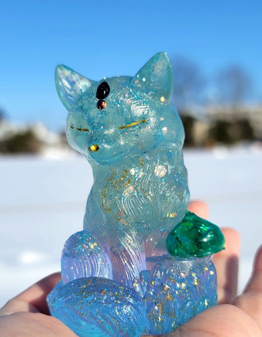 癒しと守護の宝珠狐オルゴナイト 鳳凰と白銀龍の宝珠オルゴナイトシリーズ～龍宮城～ | オルゴナイト