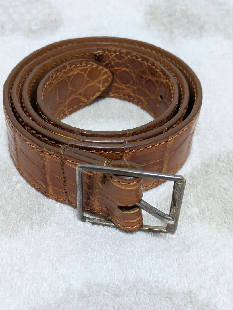 【美品】TES ベルト アリゲーター イタリア製