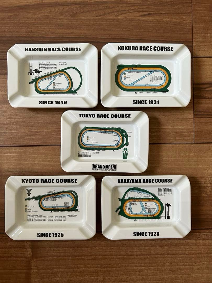 JRA競馬場 灰皿 5点、マグカップ ４点 計９点セット