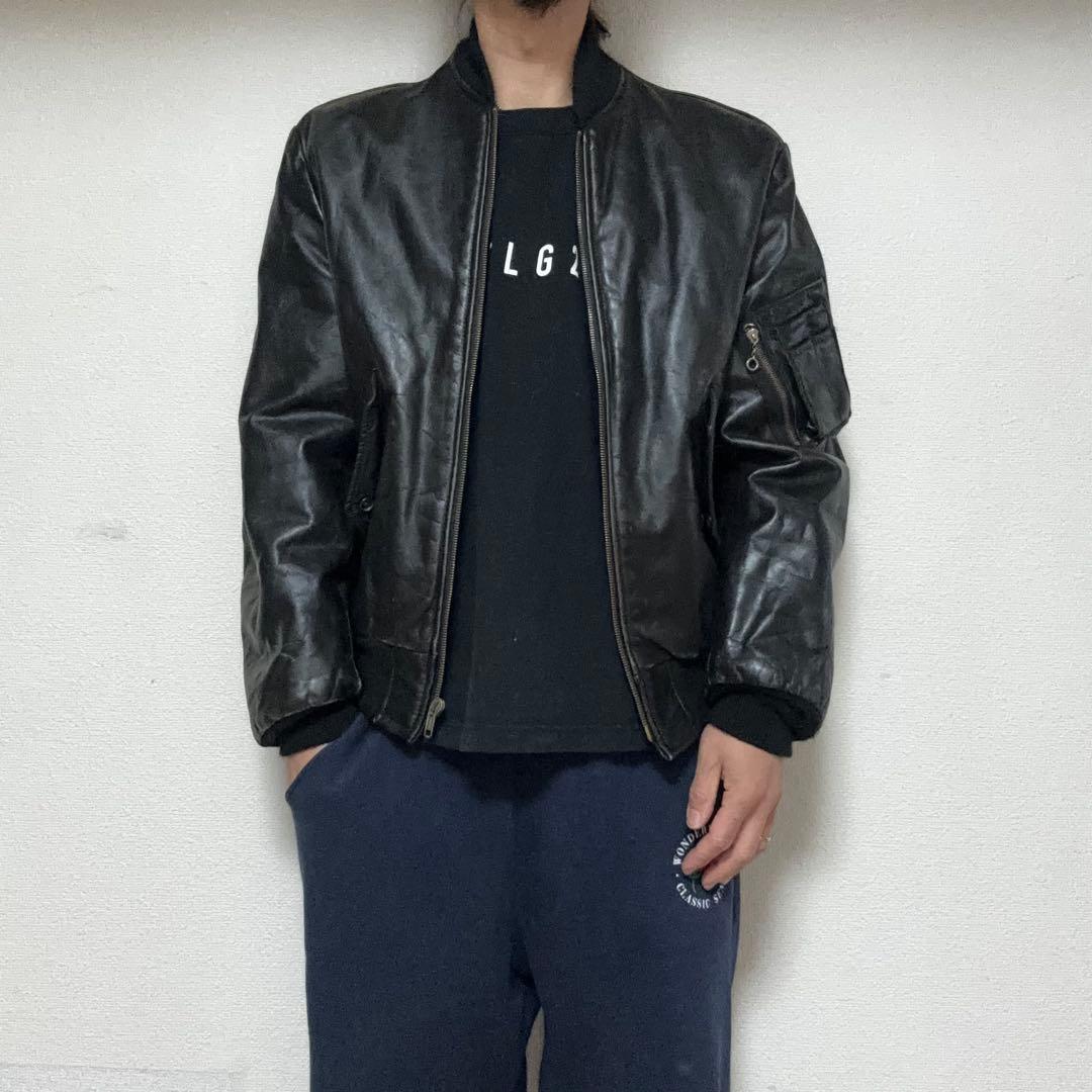 USA製schott ショットMA-1タイプ レザージャケット36 - メルカリ