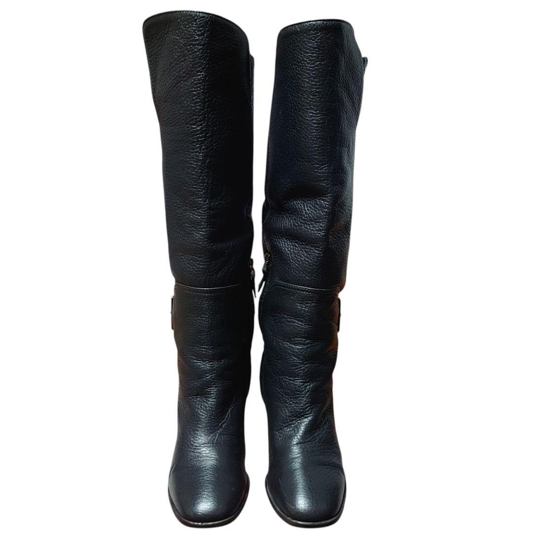 バリー 本革 シボ加工 ロングブーツ ブラック イタリア製 35 - メルカリ