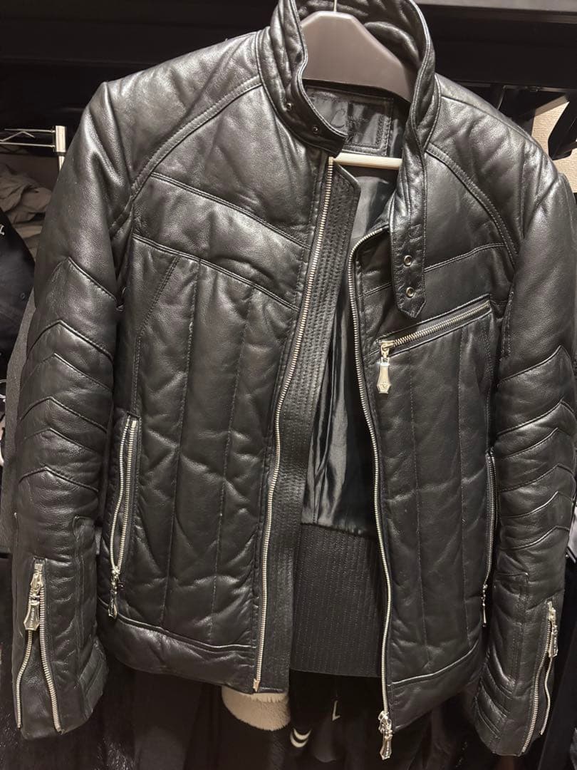 美品　JACKROSE ラムレザー　ダウンジャケット　M ライダースジャケット