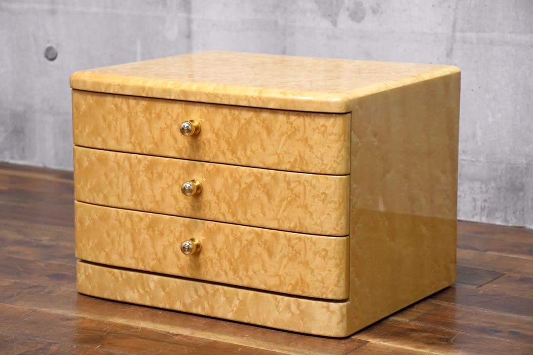 EJK56 バーズアイメープル 3段ジュエリーボックス ティアラ3P もりかね