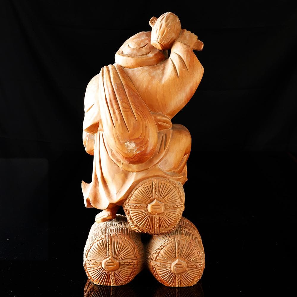 木彫 大黒天像 仏像 東洋彫刻 仏教美術 七福神 縁起物 置物 高さ54
