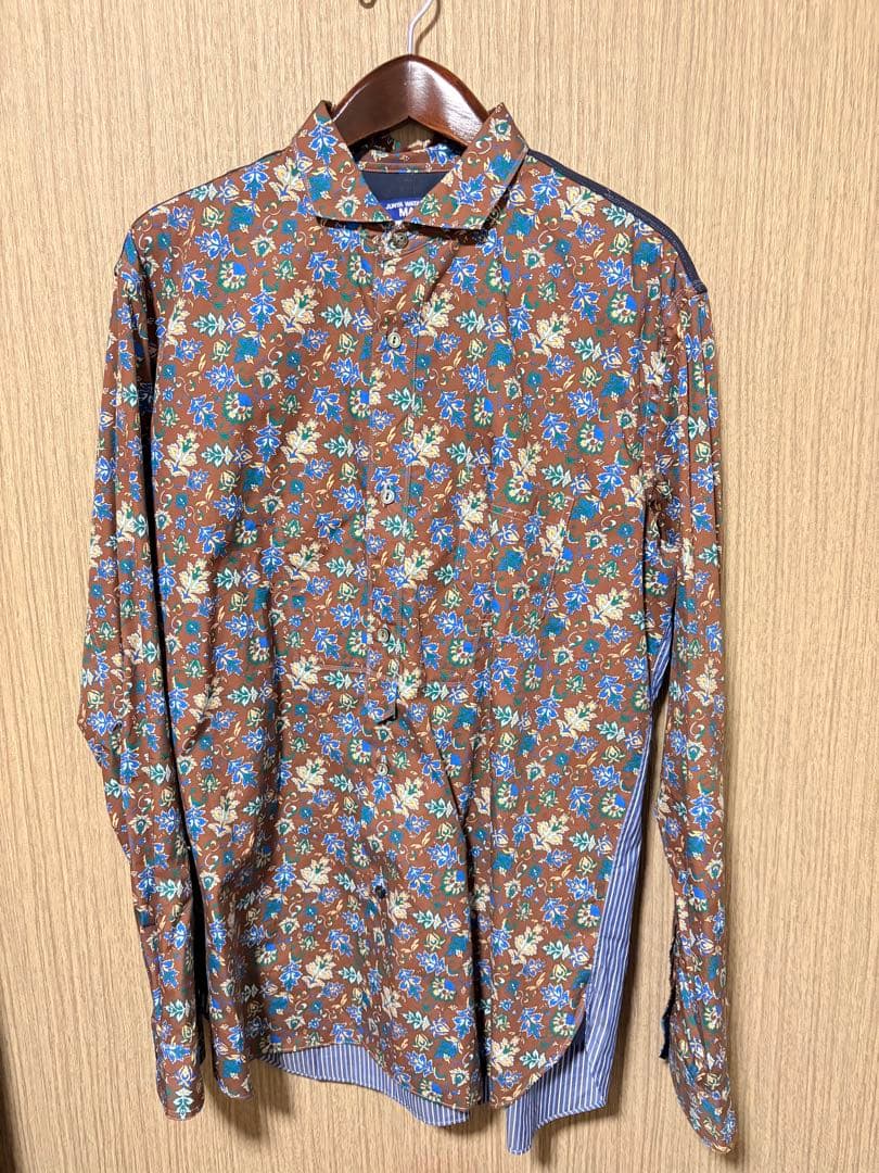 JUNYA WATANABE MAN 花柄シャツ Lサイズ ブラウン