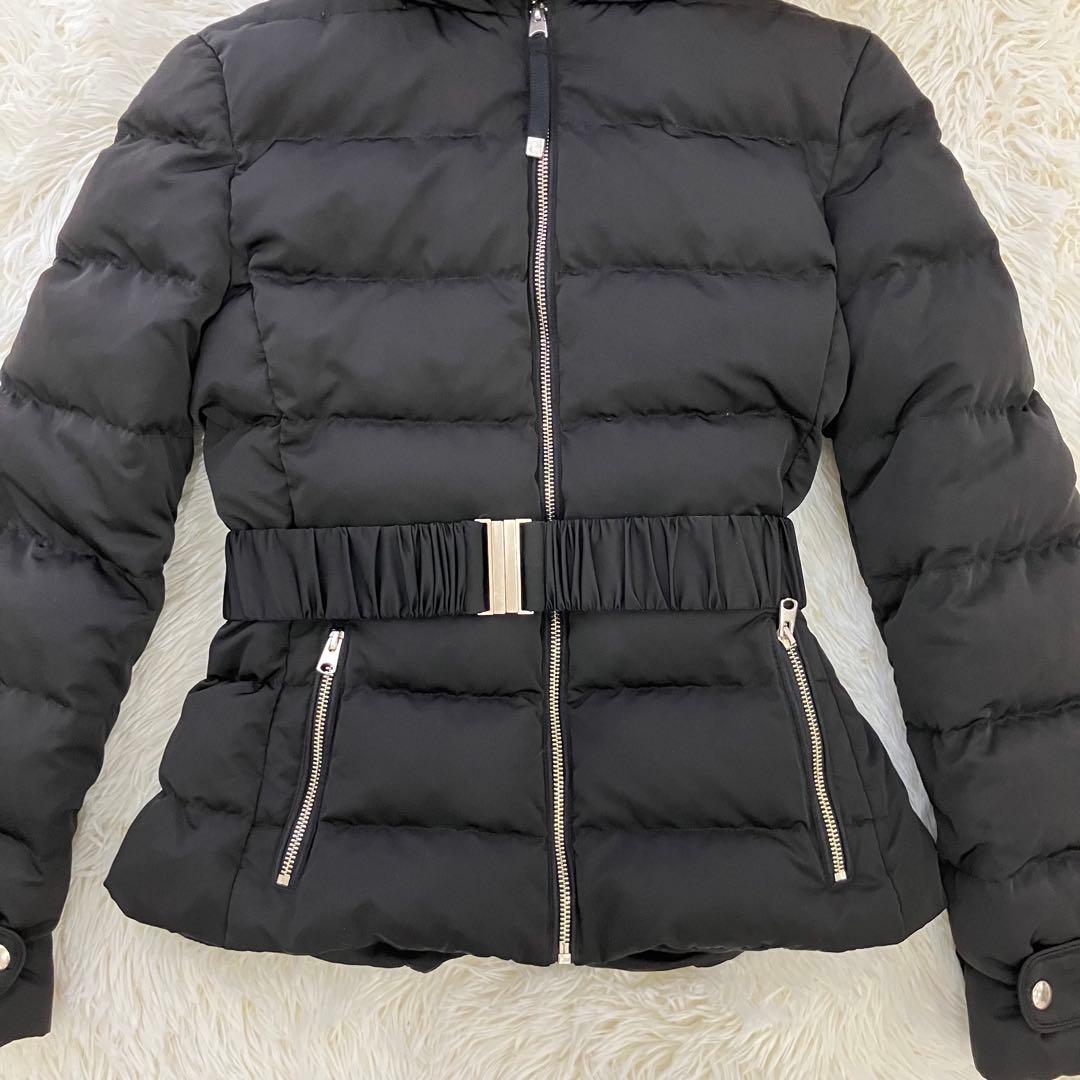 完売品✨ZARA ザラ ファー ダウンジャケット ベルト付き ボア ブラック