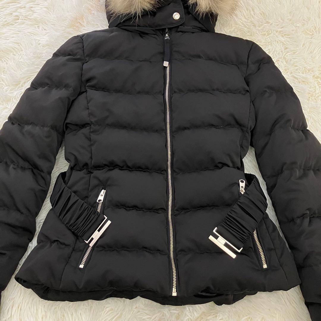 完売品✨ZARA ザラ ファー ダウンジャケット ベルト付き ボア ブラック
