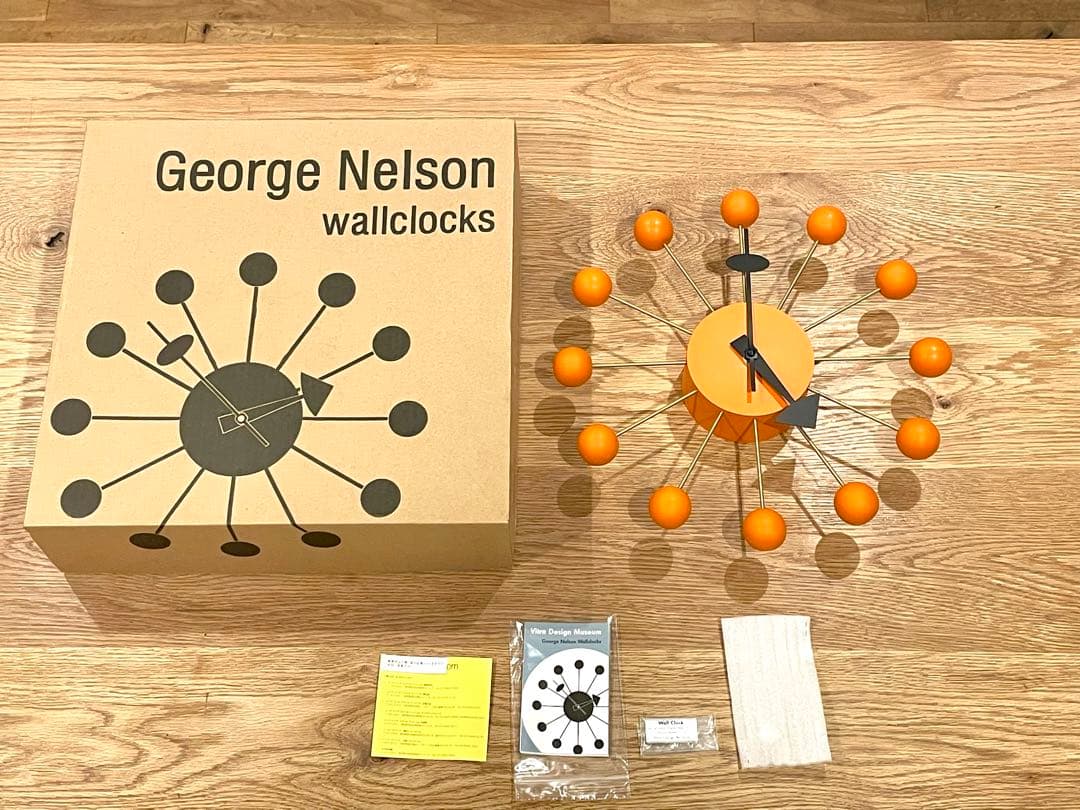 【正規品・美品】Vitraヴィトラ ボールクロック オレンジ ジョージ・ネルソン