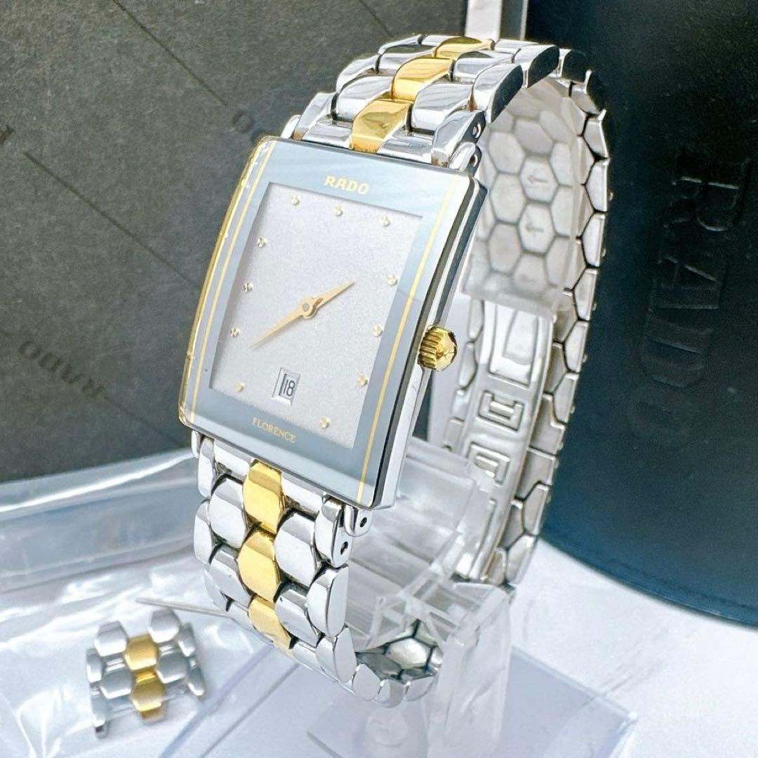 稼働 RADO ラドー 腕時計 フローレンス クォーツ 付属品 コンビ デイト