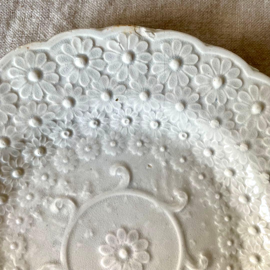 アーピ 様専用 19世紀初頭マーガレットレリーフプレートフランス