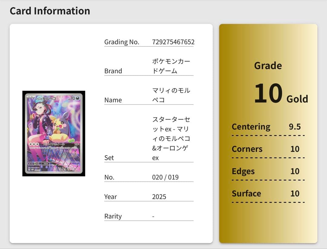 マリィのモルペコ スターターセットex 020/019 Gemix10Gold - メルカリ