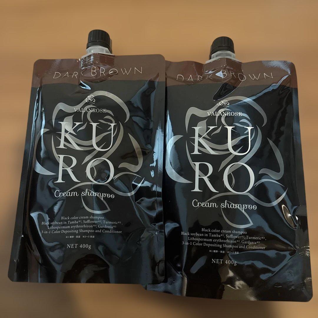 【新品未開封】KUROクリームシャンプーダークブラウン400g×2個