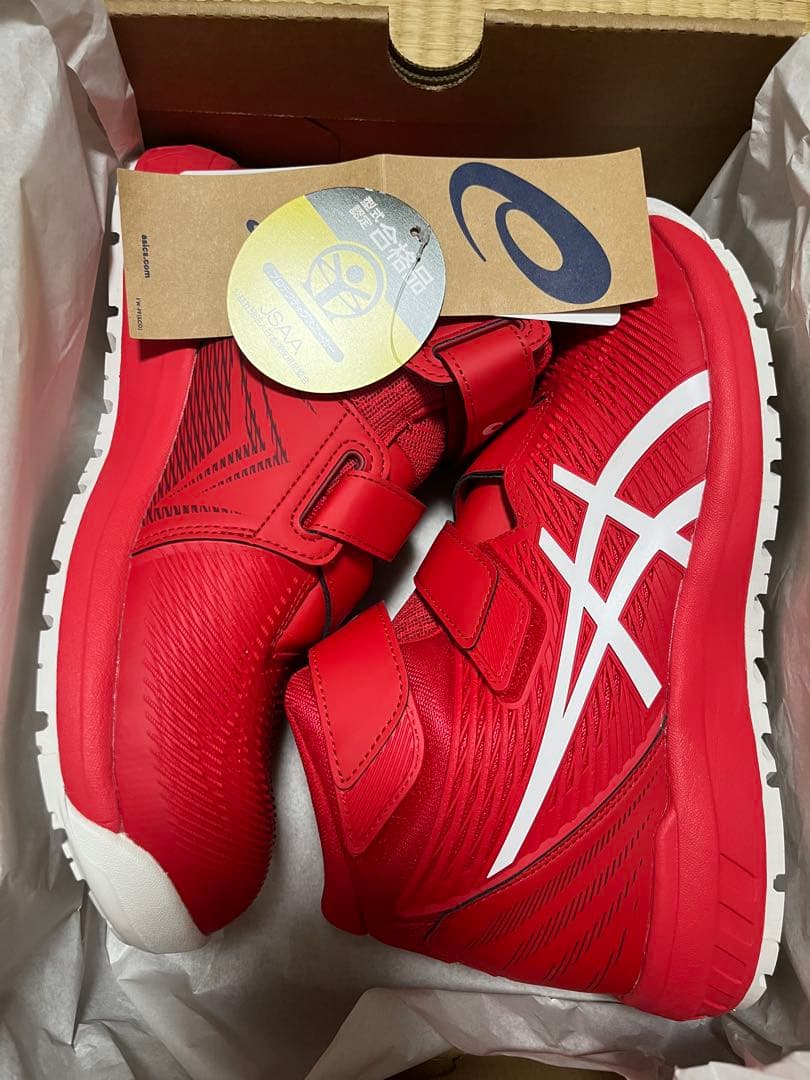 asics MINLOG GP20 安全靴 26.5cm レッド