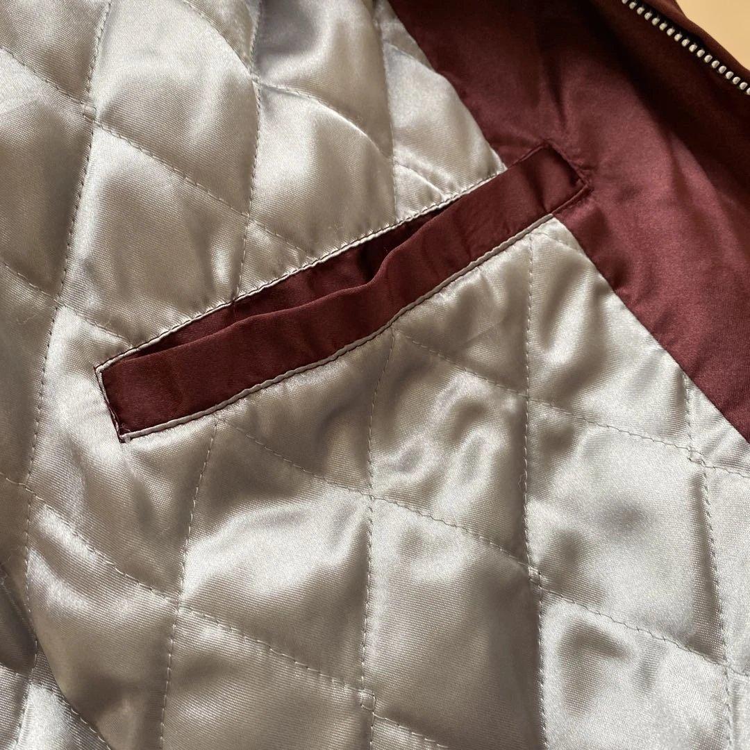 星姫 スカジャン 龍vs黒豹 ワインレッド キルティング 刺繍 3L - メルカリ