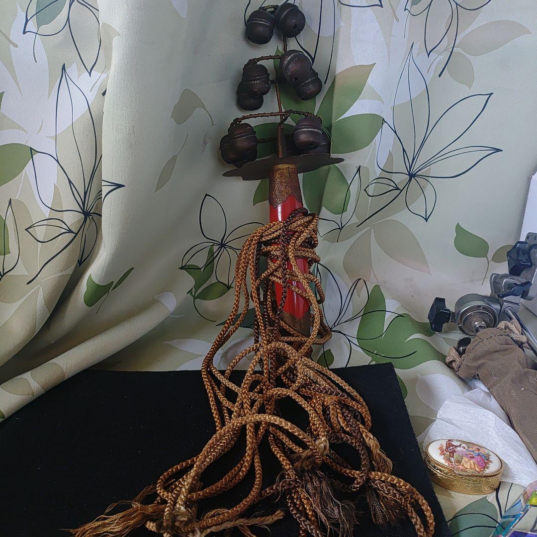 神楽鈴　巫女鈴　アンティーク　ビンテージ　冠婚葬祭　三つ巴