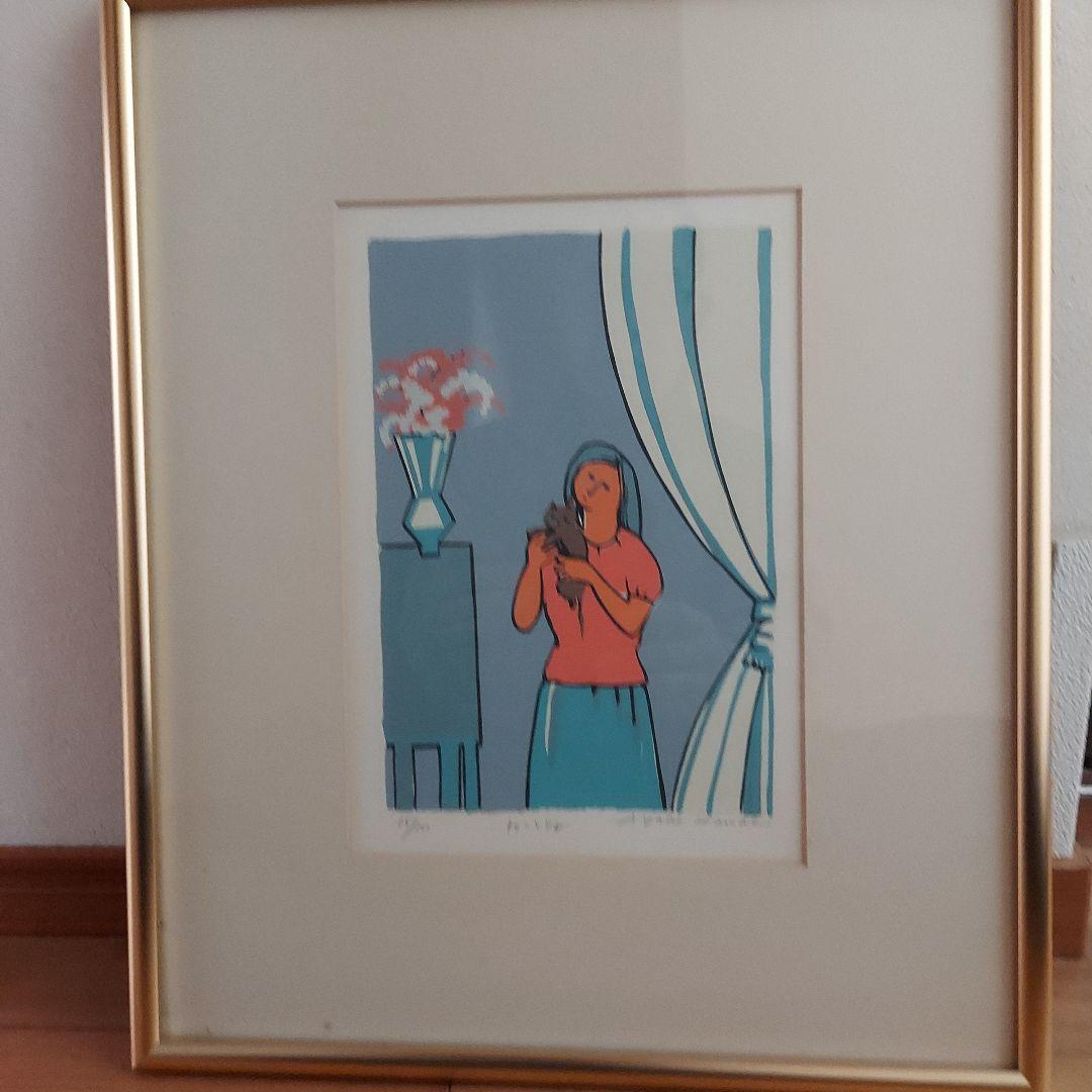 【特別値下げ】Ayako Kanbe(かんべあやこ)　猫と少女