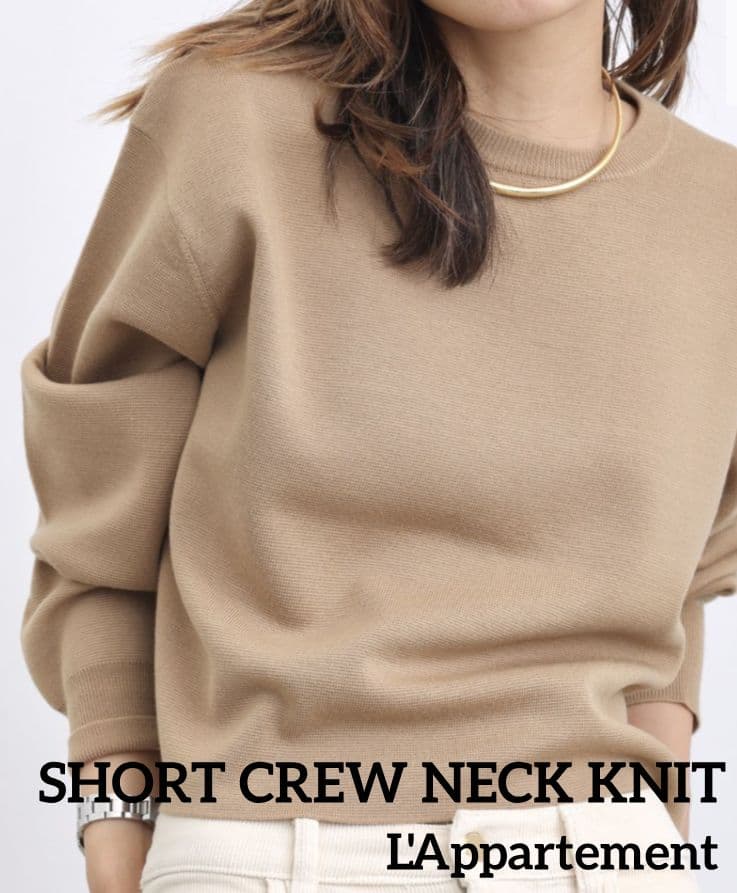 L'Appartement アパルトモン ショート丈 クルーネックニット 現行