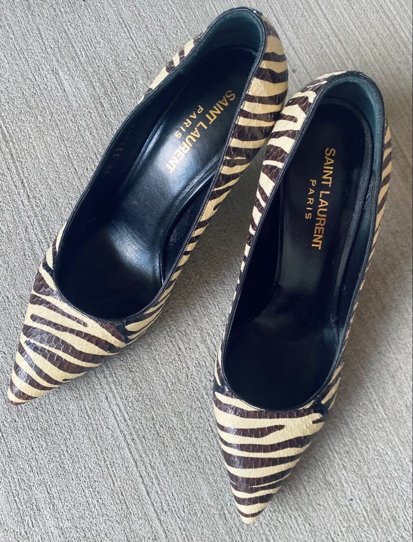 SAINT LAURENT PARIS ゼブラパンプス 36 サンローラン